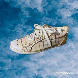 Coach Barrett Checkered Lace Up Sneakers-Size 9.5